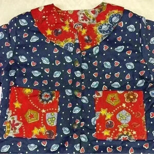 Unmarked Girls Toddler Reversible Quilted Jacket in Red & Blue See measurements